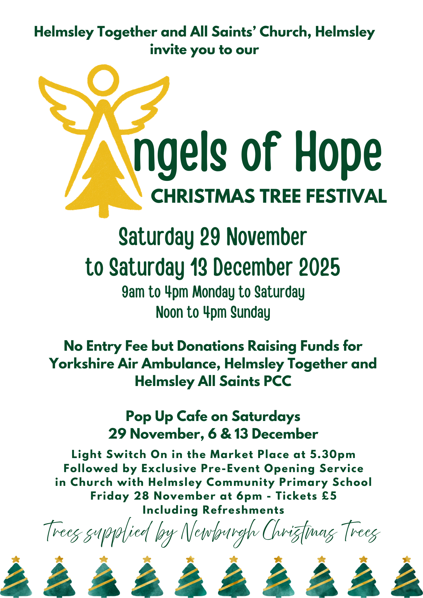 Poster with details of the Christmas Tree Festival